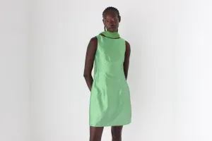 90s Iridescent Green Textured Mini Shift