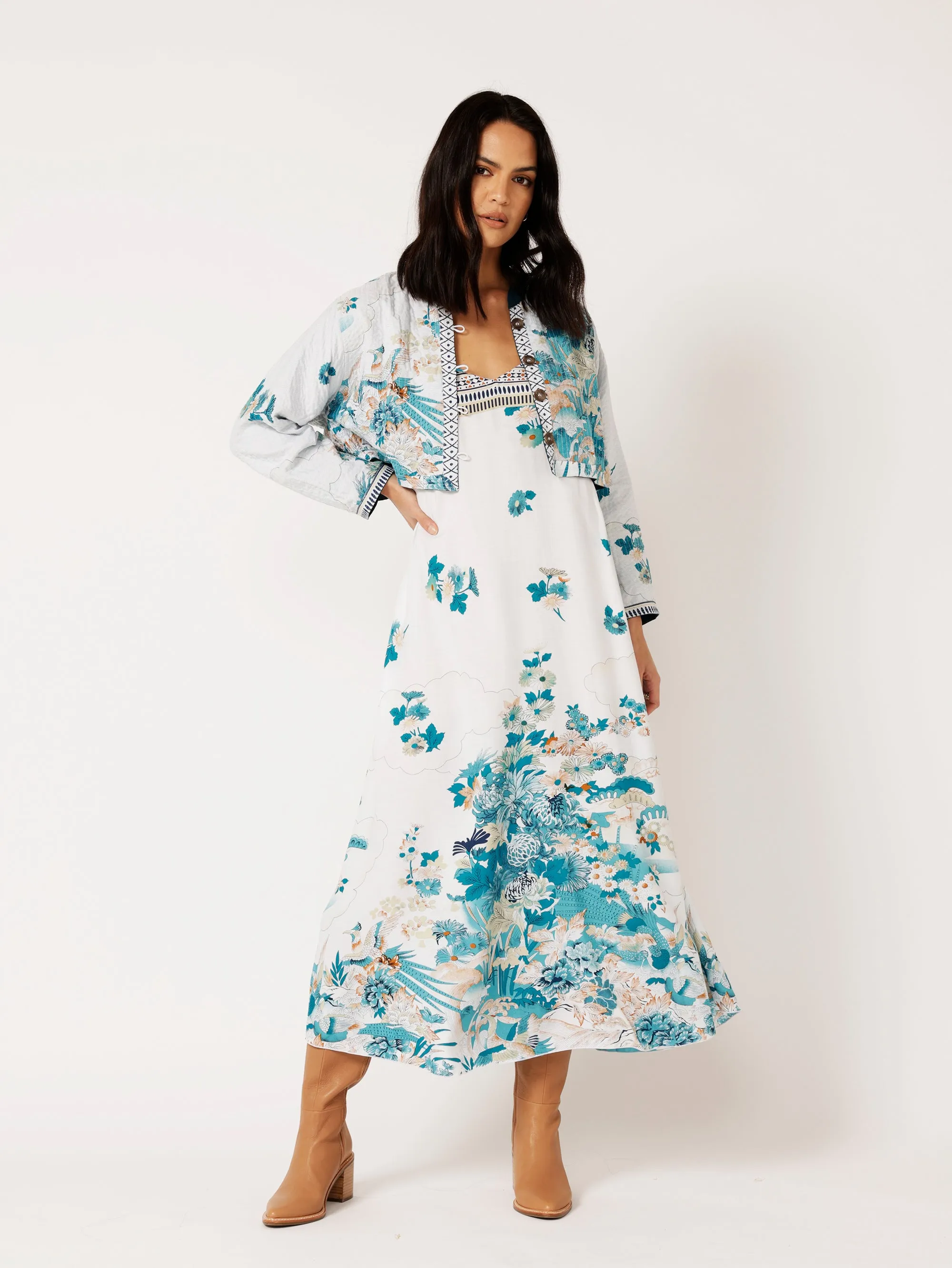 A-line Slip Dress | Tokyo Teal