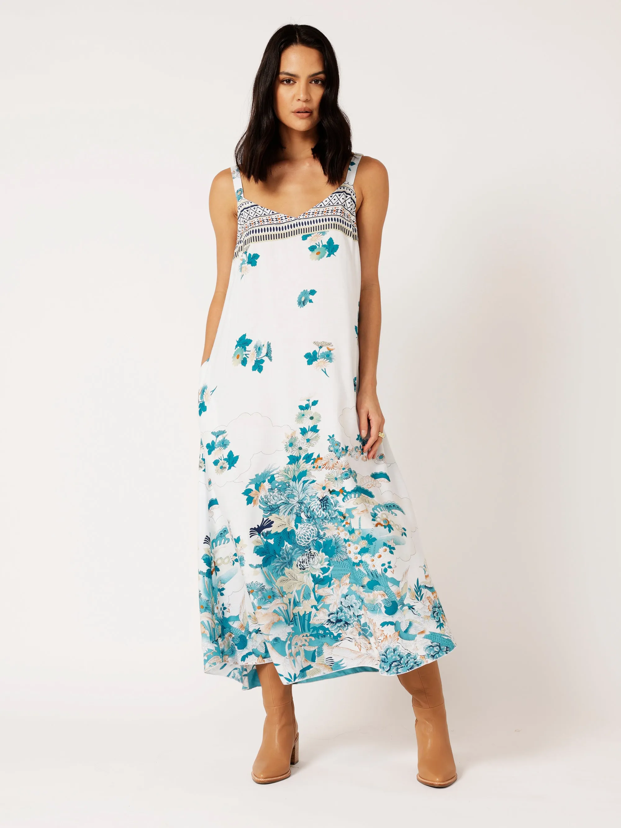A-line Slip Dress | Tokyo Teal