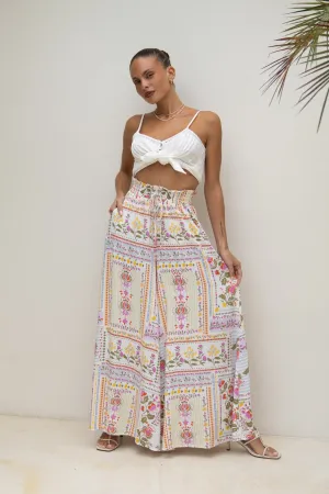 Amelina Multicolour Floral Wide Leg Pants