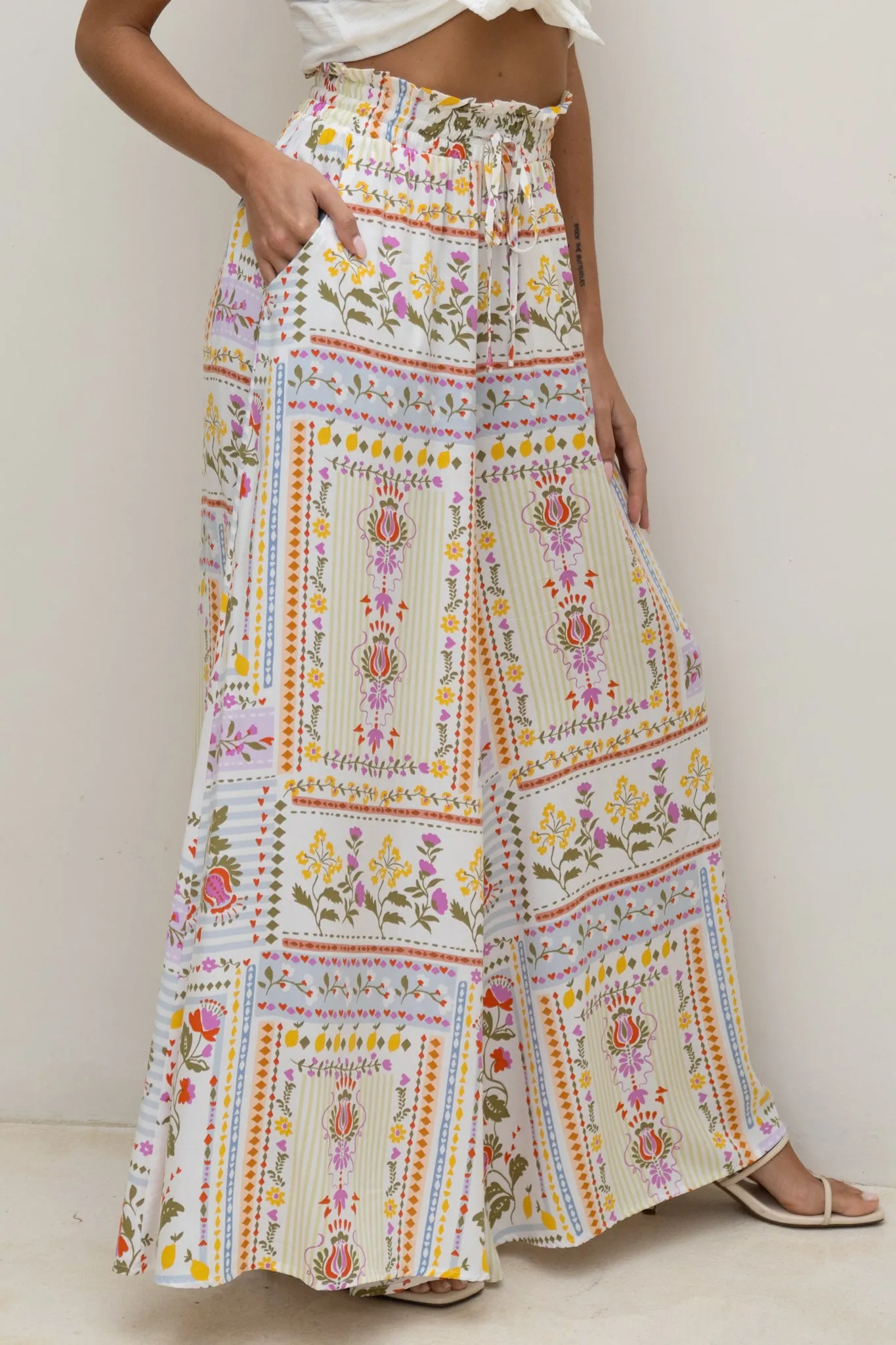 Amelina Multicolour Floral Wide Leg Pants