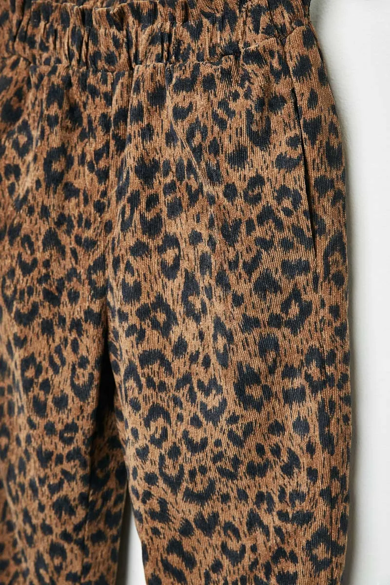 Animal Print Corduroy Pants