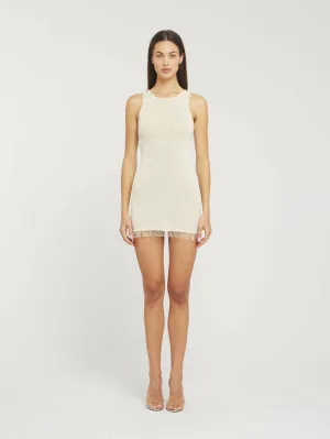 Asta Resort Natalia Mini Dress Ivory Sequin Size S / AU 8