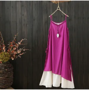 AUTUMN DOUBLE LAYER SLIP DRESS
