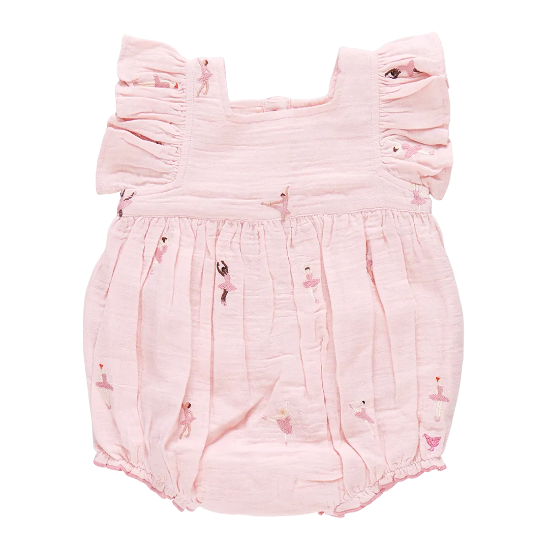 Baby Girl Elsie Bubble - Ballerina Embroidery