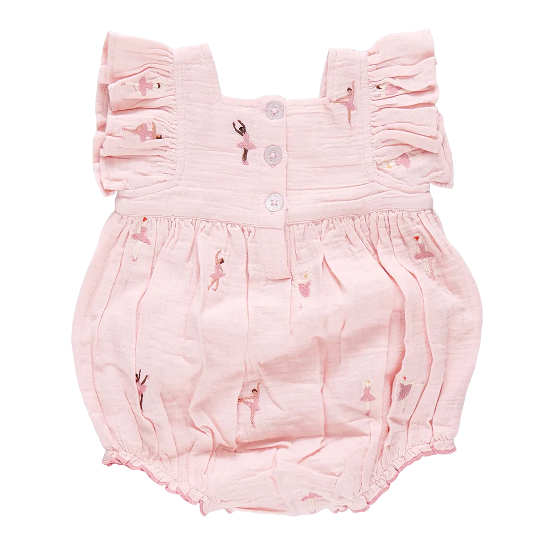 Baby Girl Elsie Bubble - Ballerina Embroidery