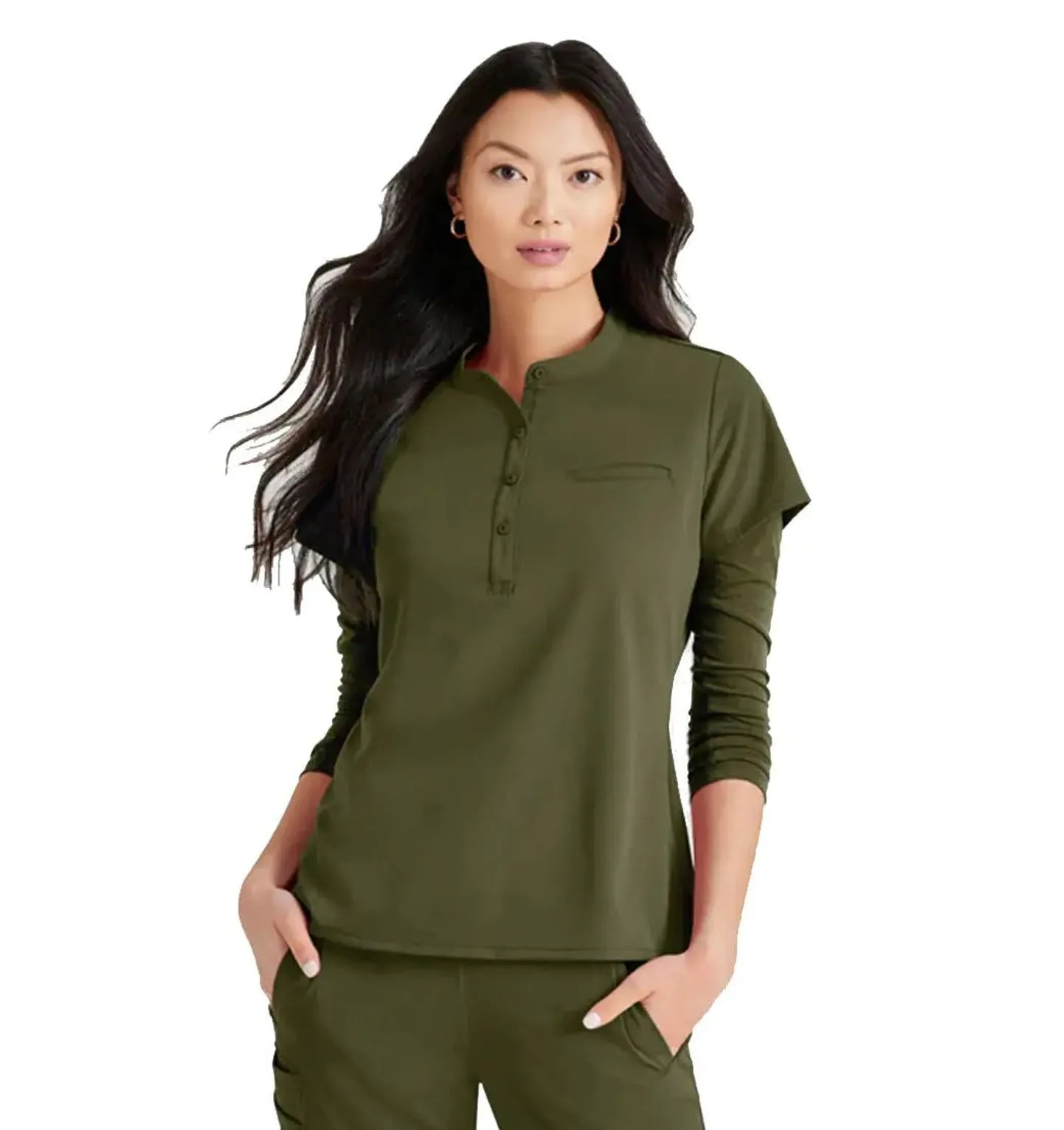 Barco Unify™ by Barco Mission 1-Pocket Henley Neck Scrub Top