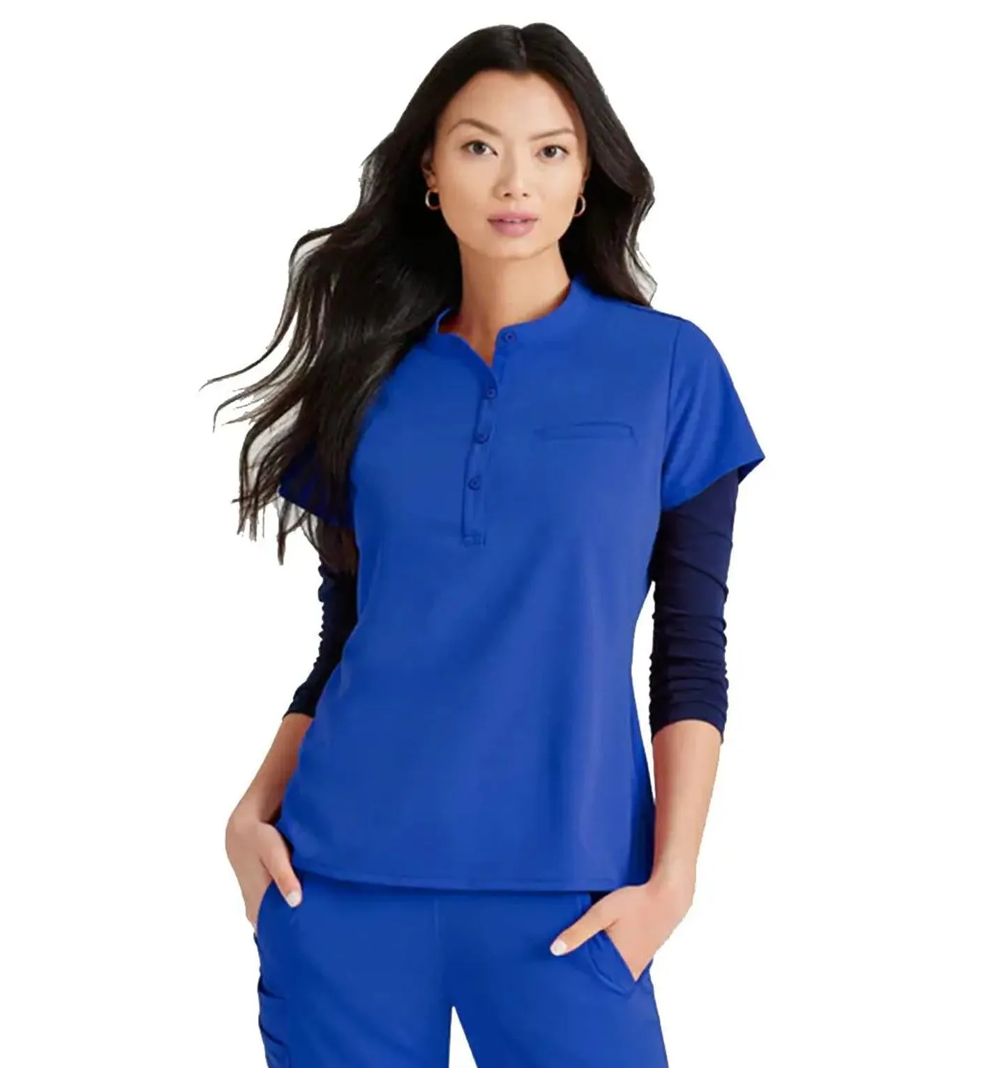 Barco Unify™ by Barco Mission 1-Pocket Henley Neck Scrub Top