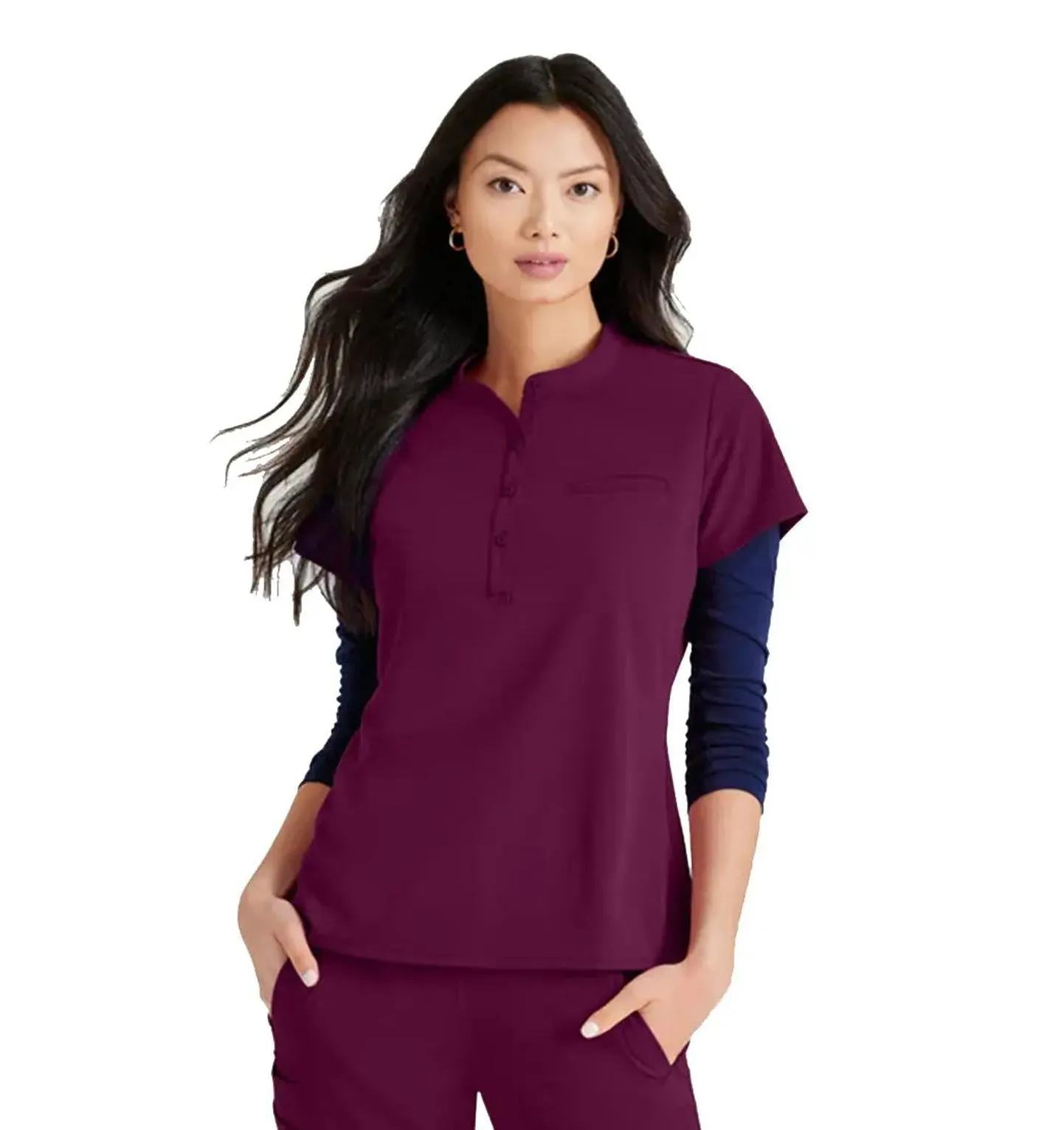 Barco Unify™ by Barco Mission 1-Pocket Henley Neck Scrub Top