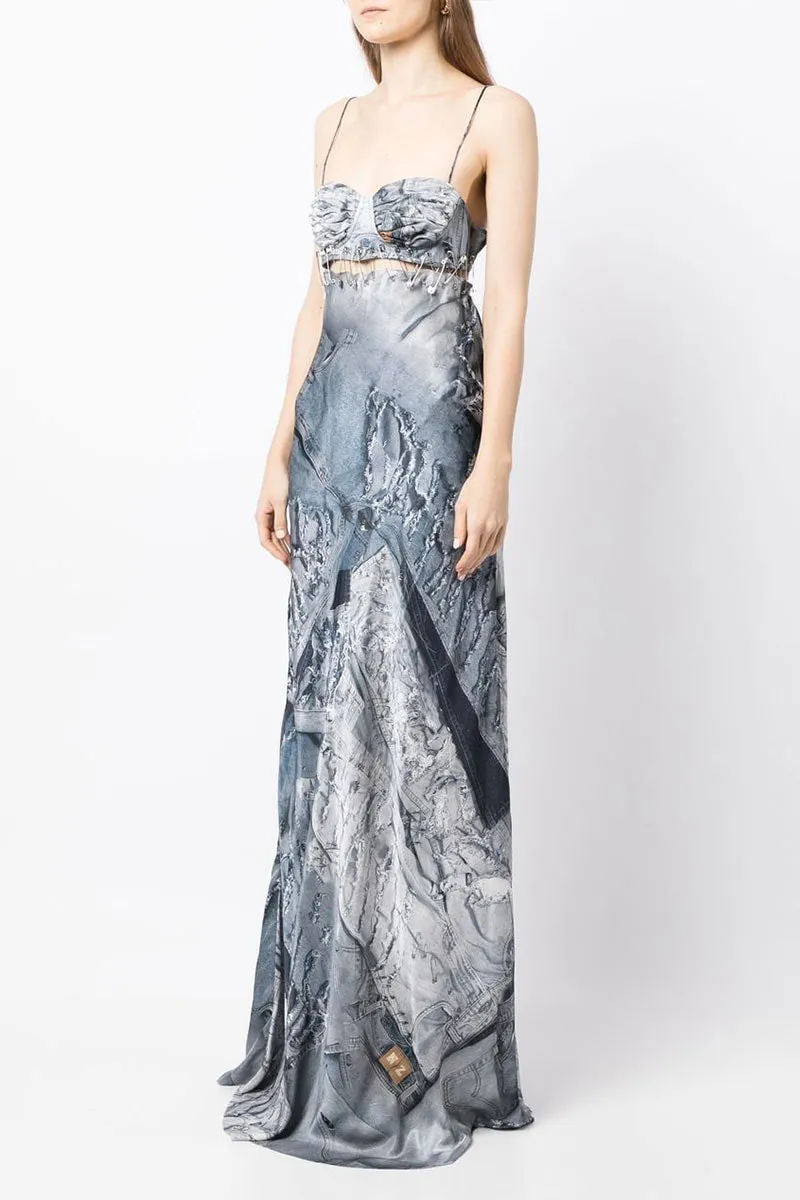 BD241 Camisole Graphic Maxi Dress