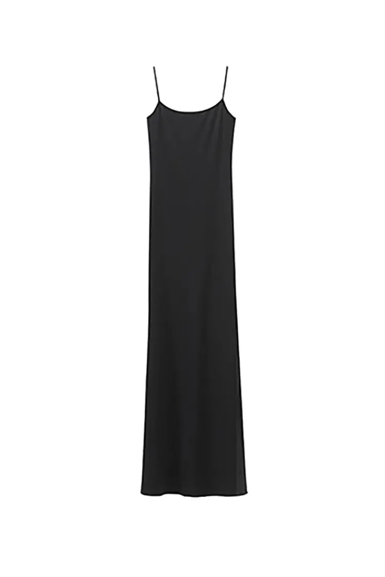 Black Bodycon Slip Maxi Dress