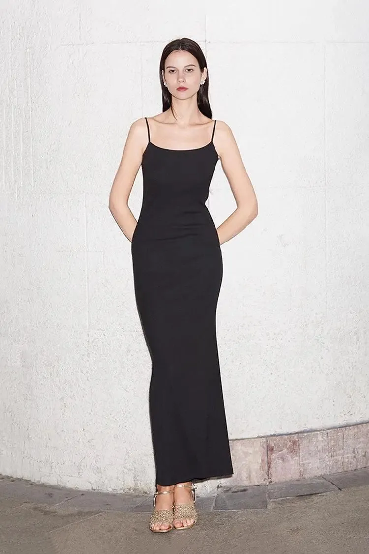 Black Bodycon Slip Maxi Dress
