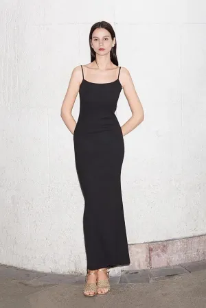 Black Bodycon Slip Maxi Dress
