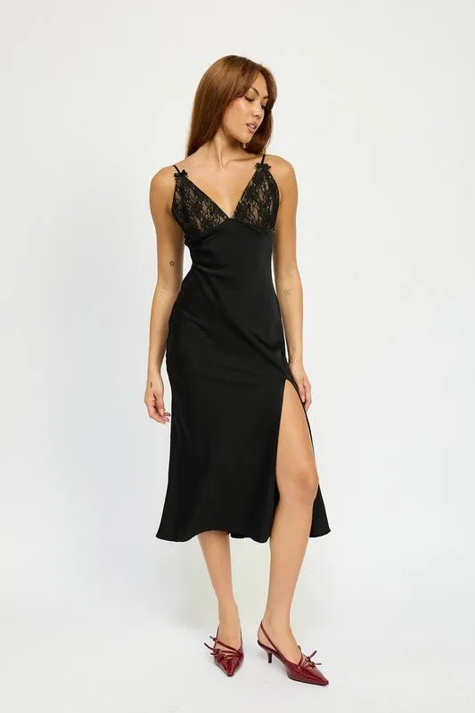 Black Lace Slip Dress