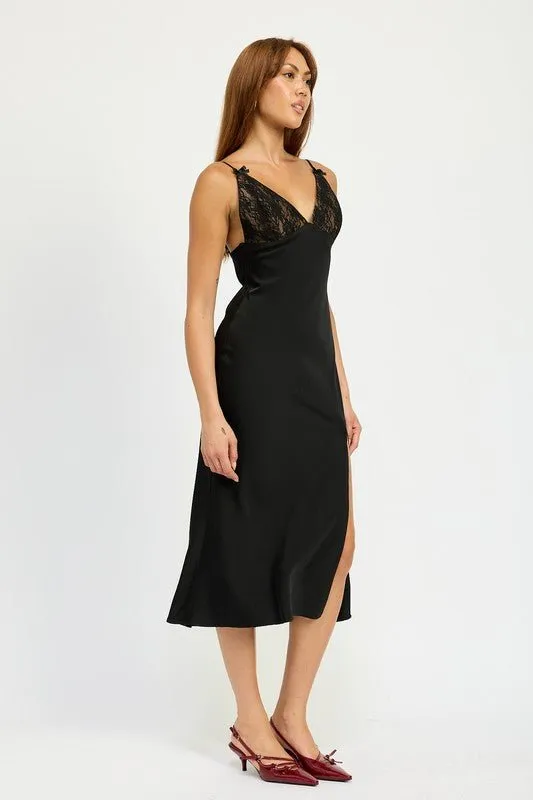 Black Lace Slip Dress