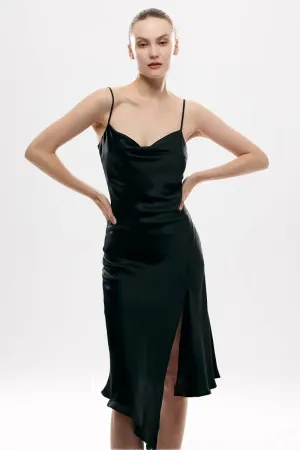 Black Mulberry Silk Slip Dress