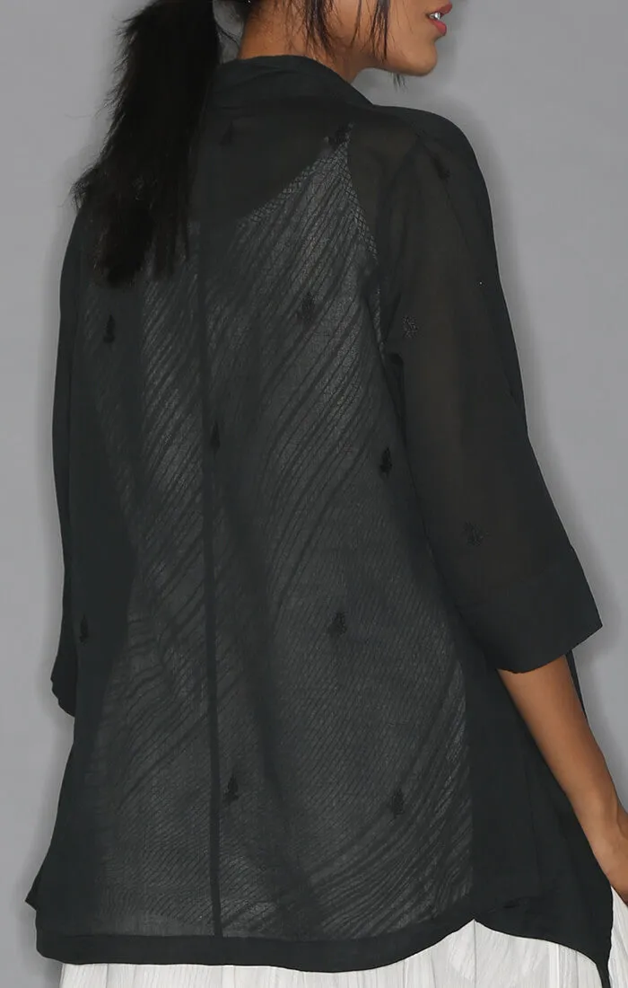 Black Overlay with Slip and Skirt
