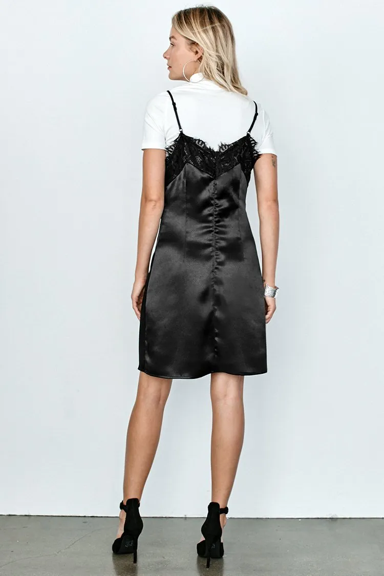 Black Slip Lace Dress