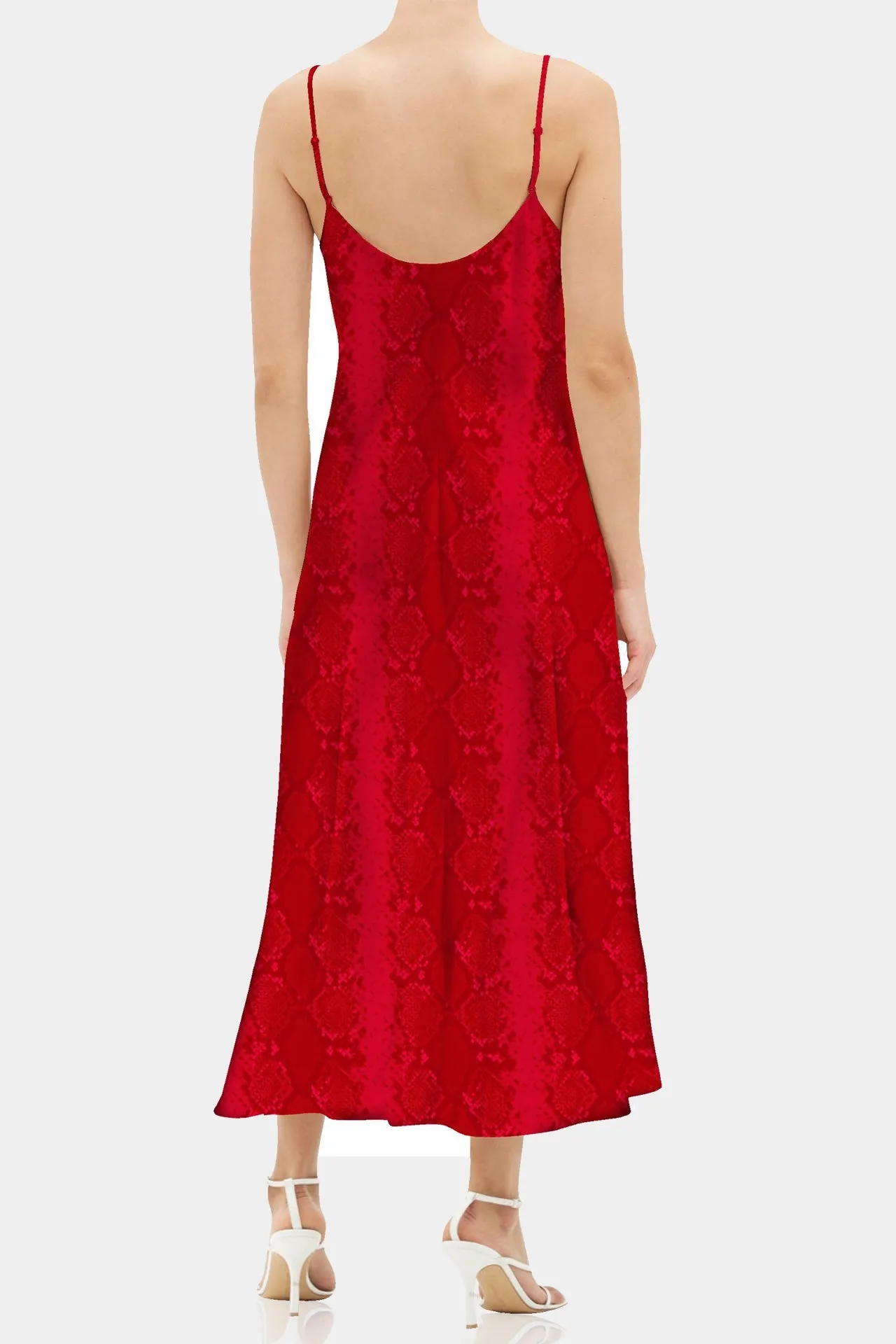Blood Stone  Camisole Midi Slip Dress Made In  Vegan Silk