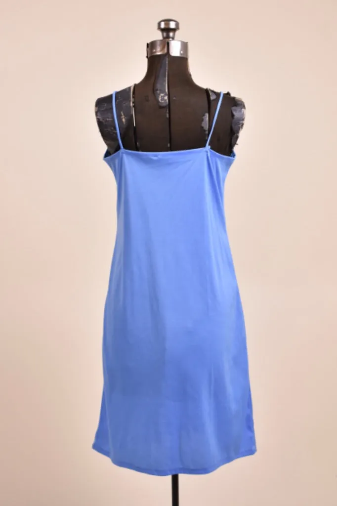 Blue 70s Floral Dress With Slip By Franky B, M