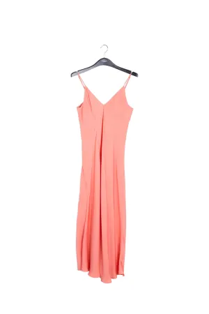 Blue maxi-length slip dress