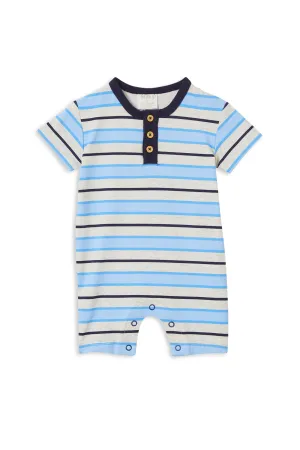 Blue Stripe Henley Romper