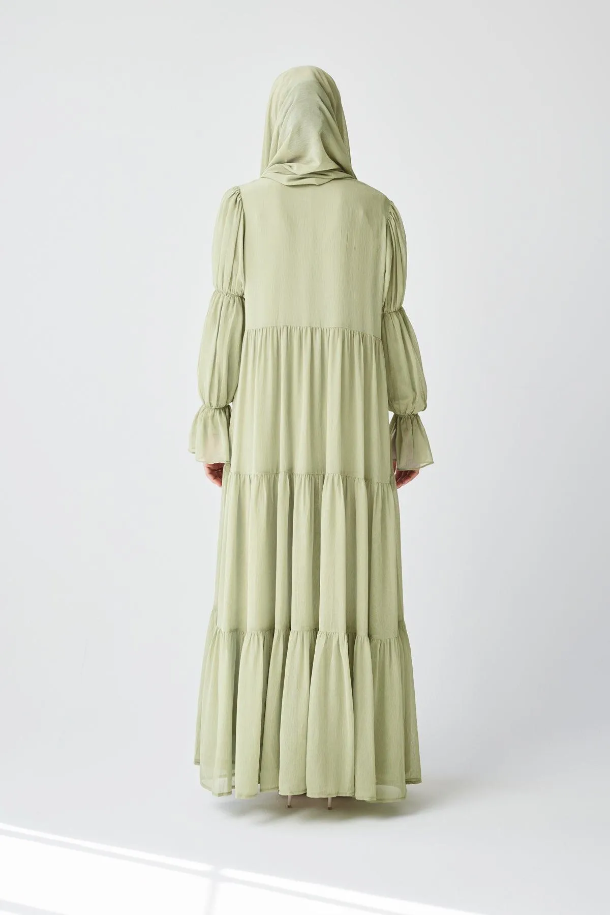 Bohemian Abaya Set - Light Sage