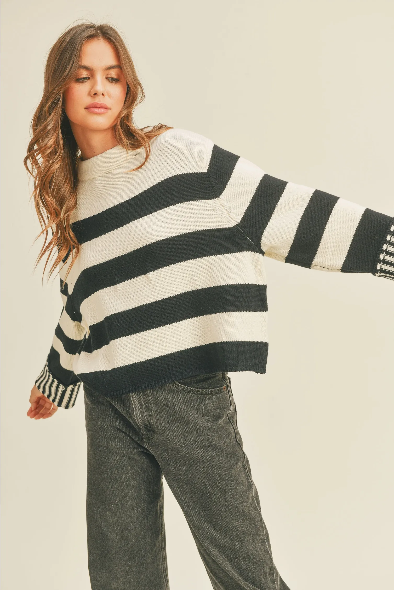 bold striped sweater