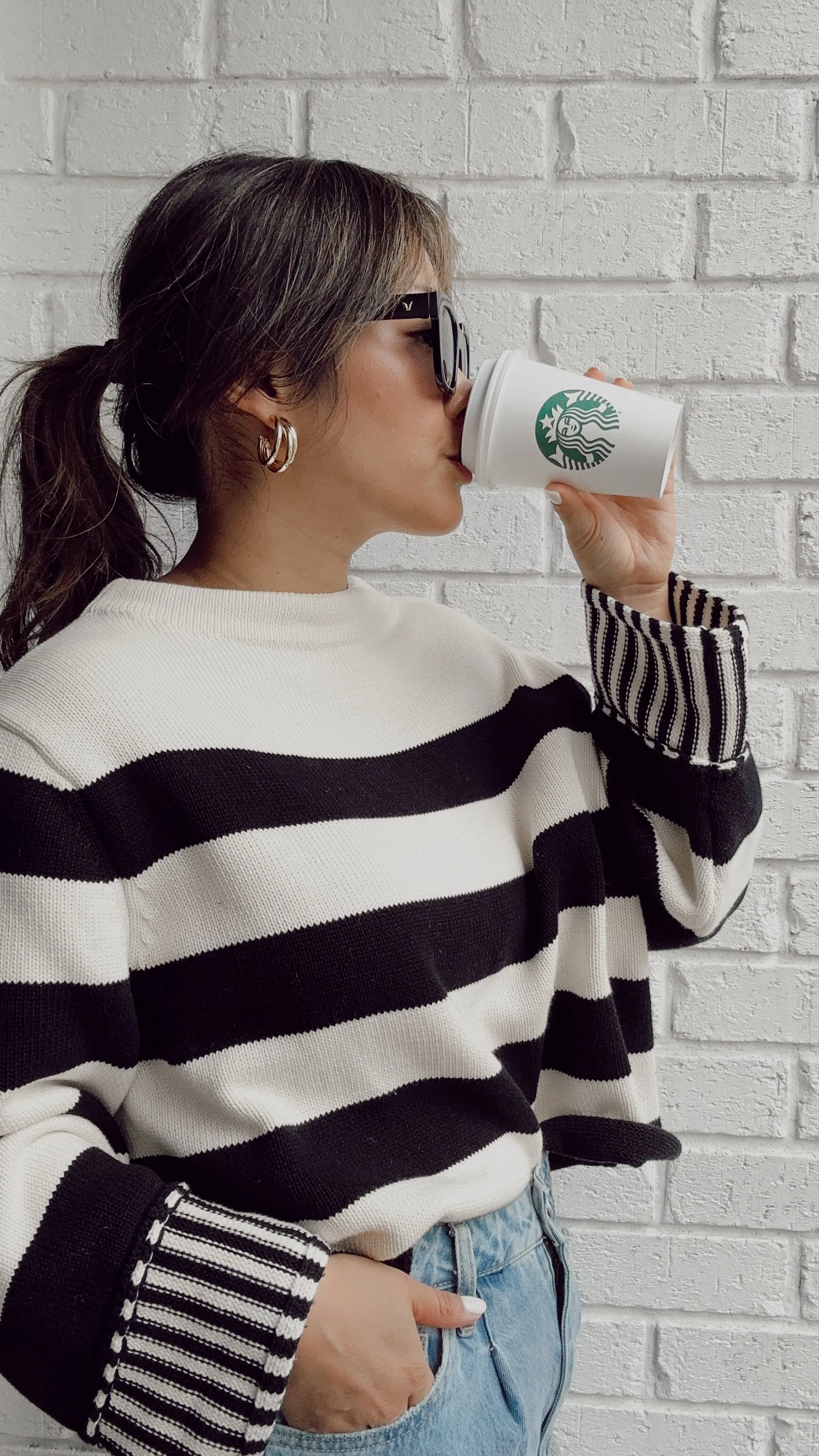 bold striped sweater