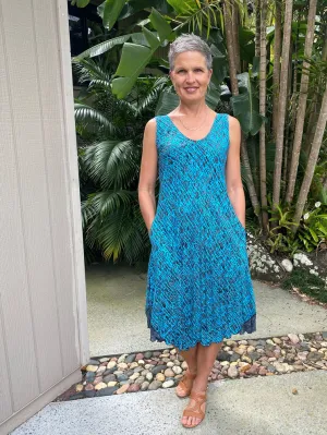 Brea Dress Turquoise Lattice NEW