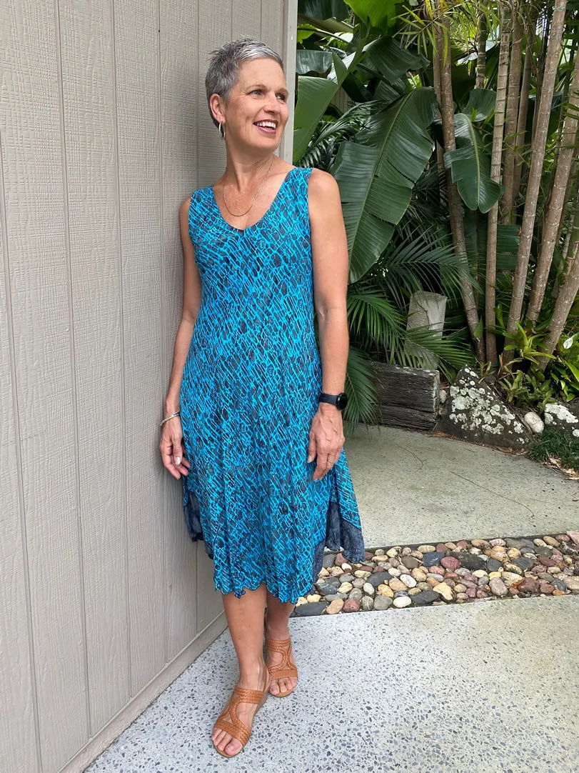 Brea Dress Turquoise Lattice NEW