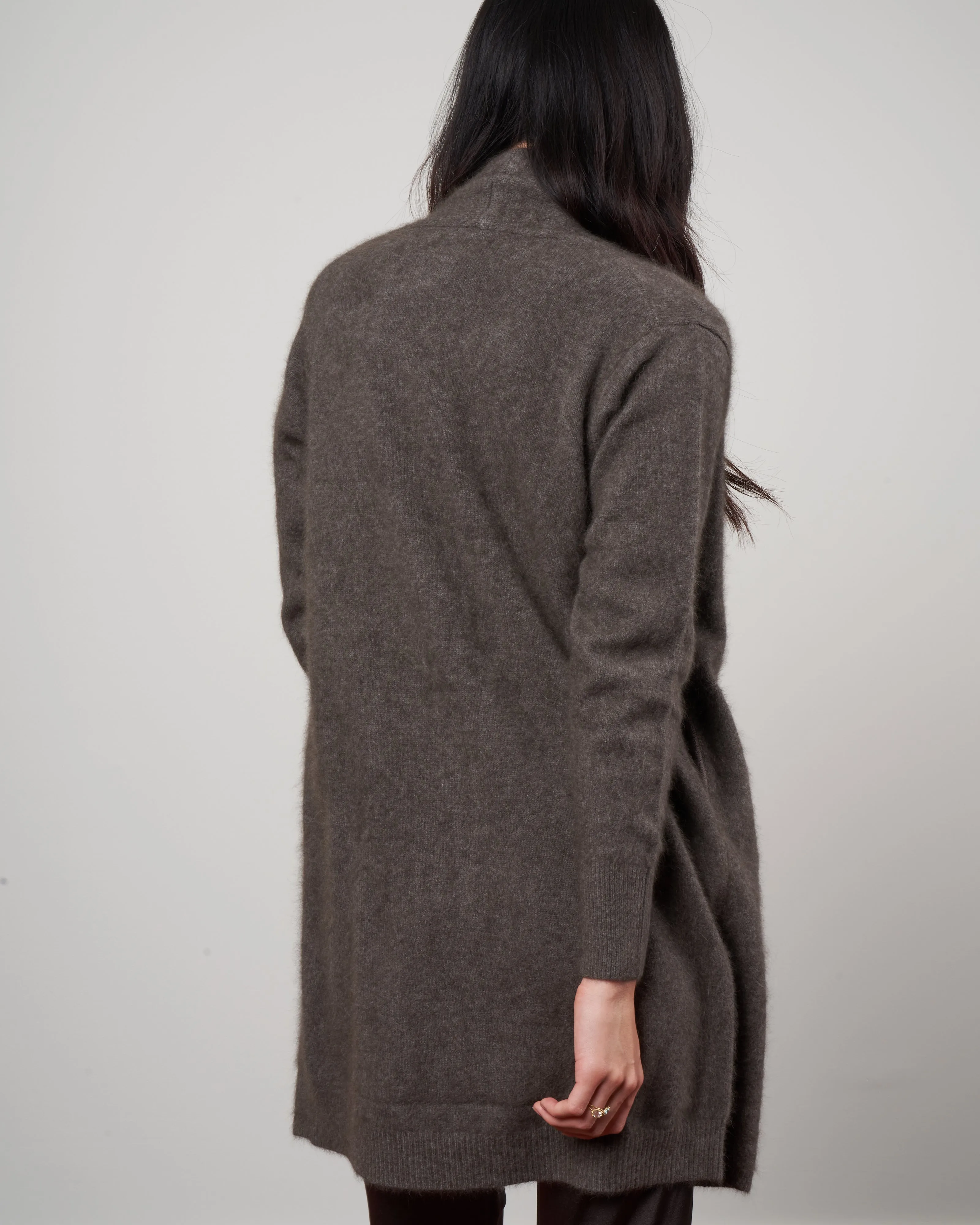 cashmere sweater coat -  grey brown