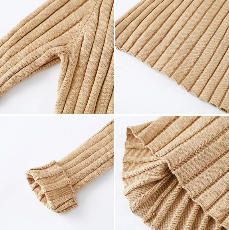 Casual Turtleneck Long Knitted Dress | Slim Bodycon Dress