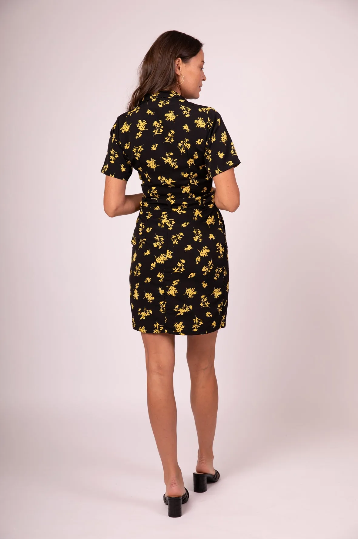 CATE SHIRT DRESS YELLOW FLOWERS