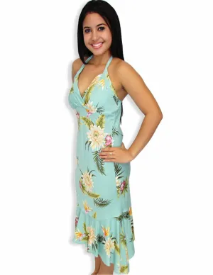 Ceres Halter Slip On Rayon Hawaiian Dress