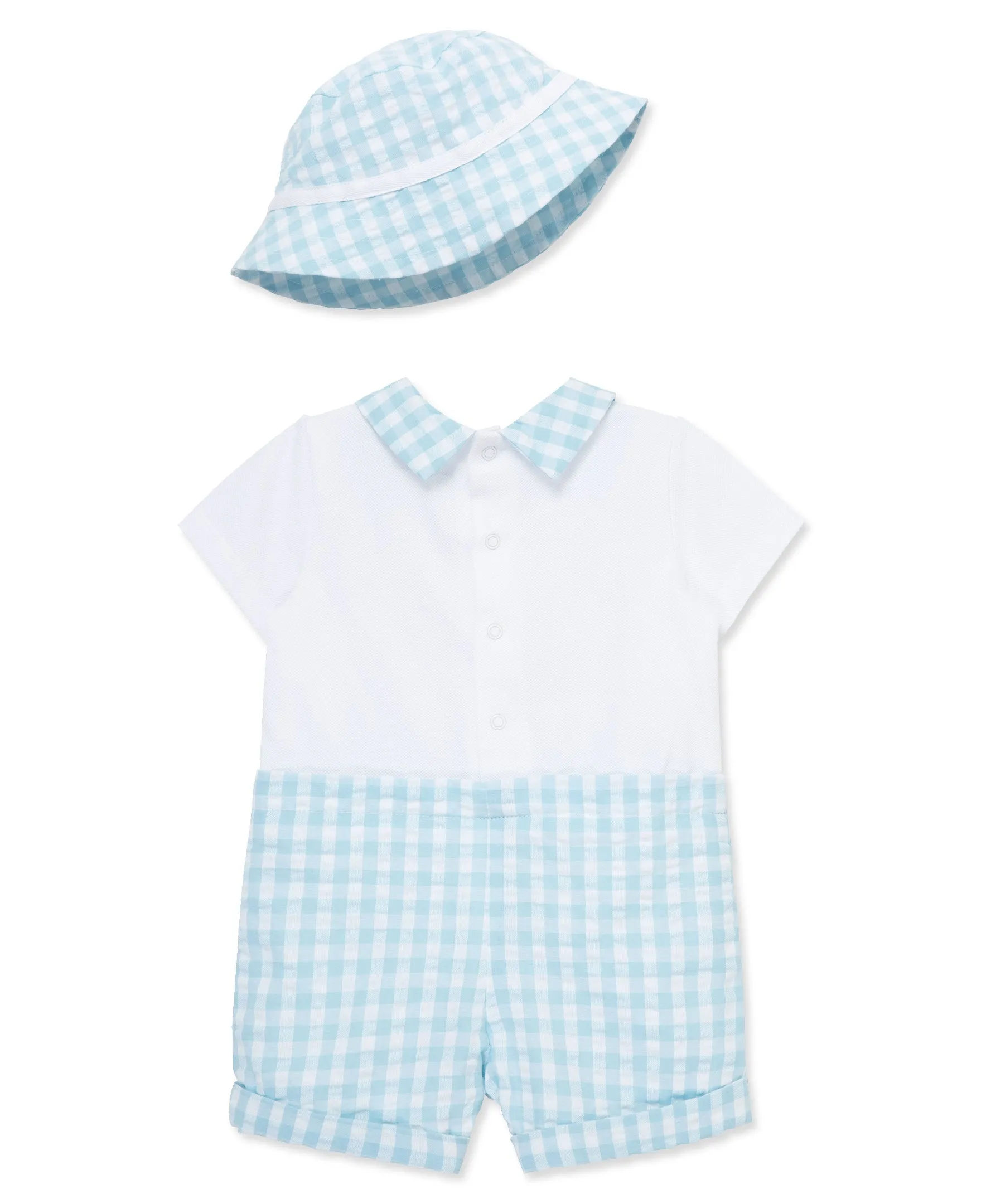 Check Romper & Hat