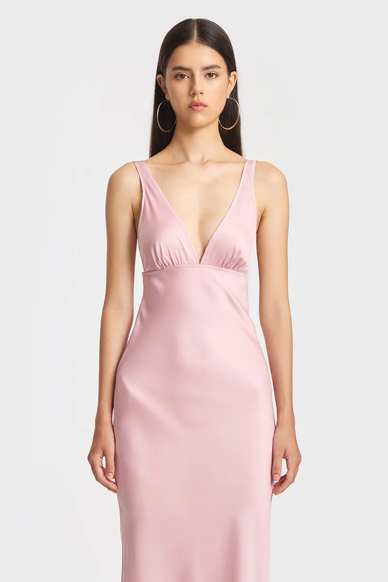 CLASSIC MAXI PINK SLIP DRESS