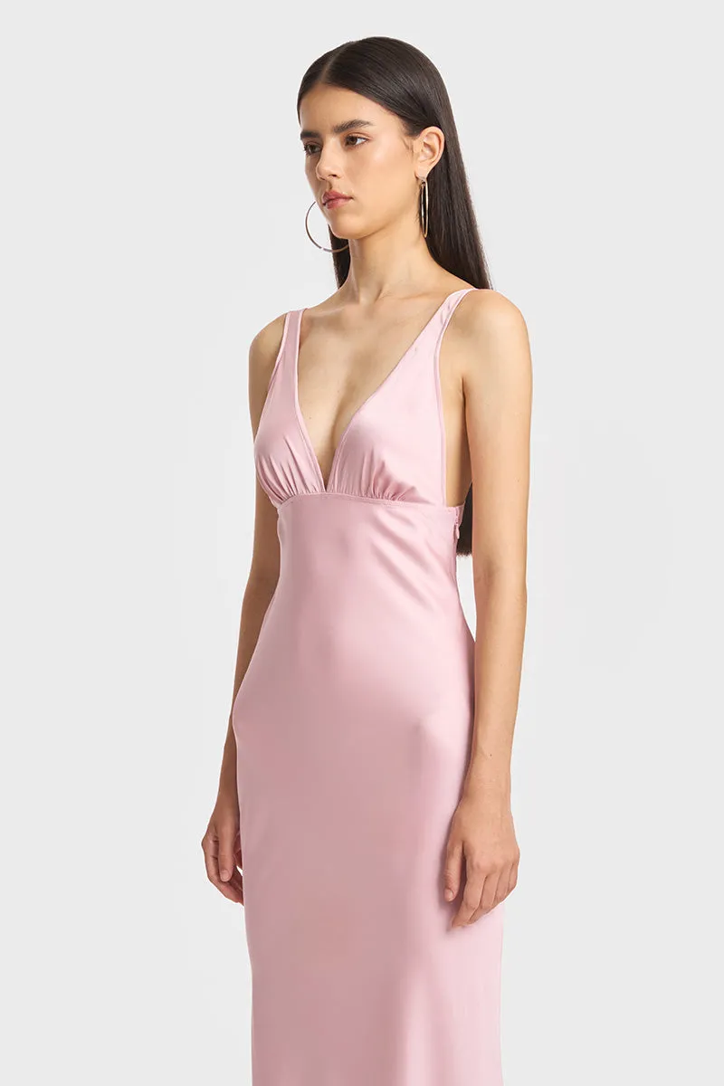 CLASSIC MAXI PINK SLIP DRESS