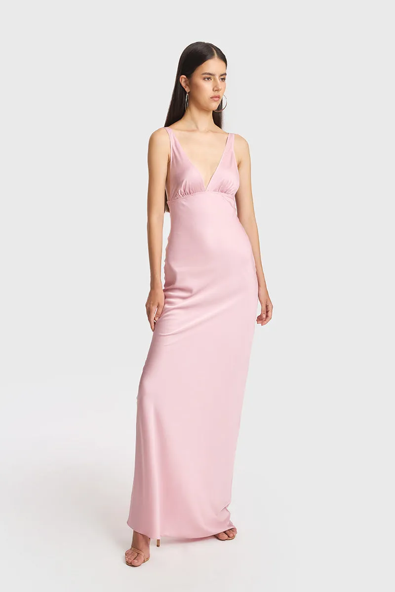 CLASSIC MAXI PINK SLIP DRESS