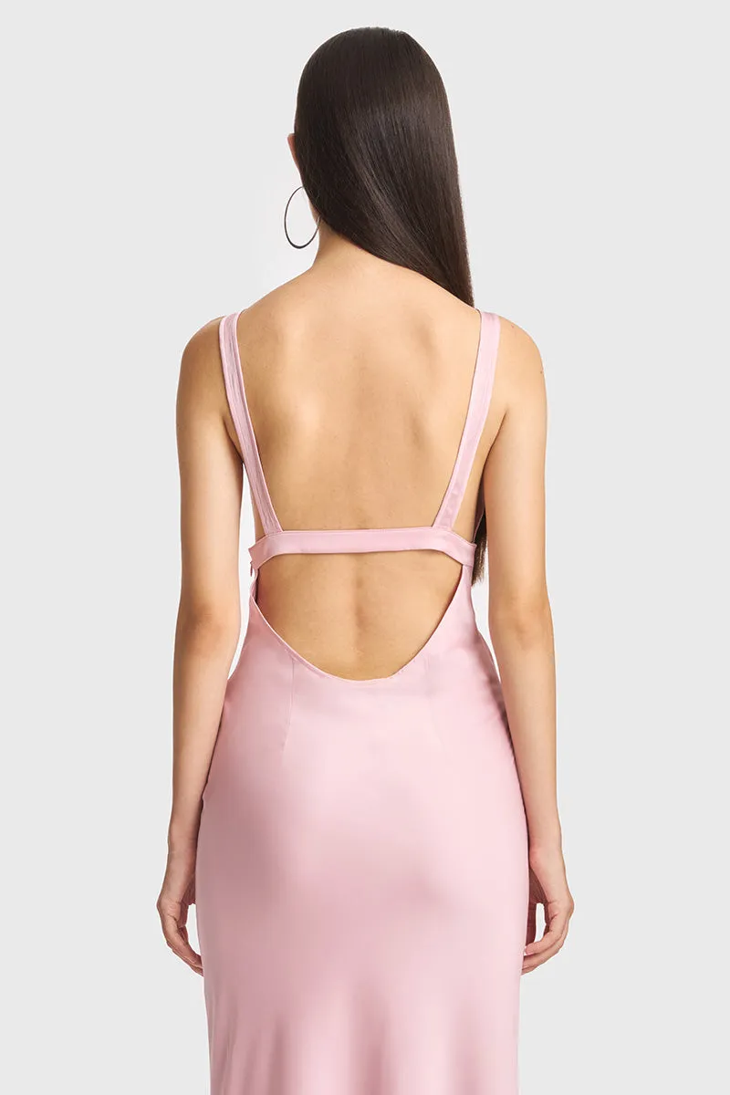 CLASSIC MAXI PINK SLIP DRESS