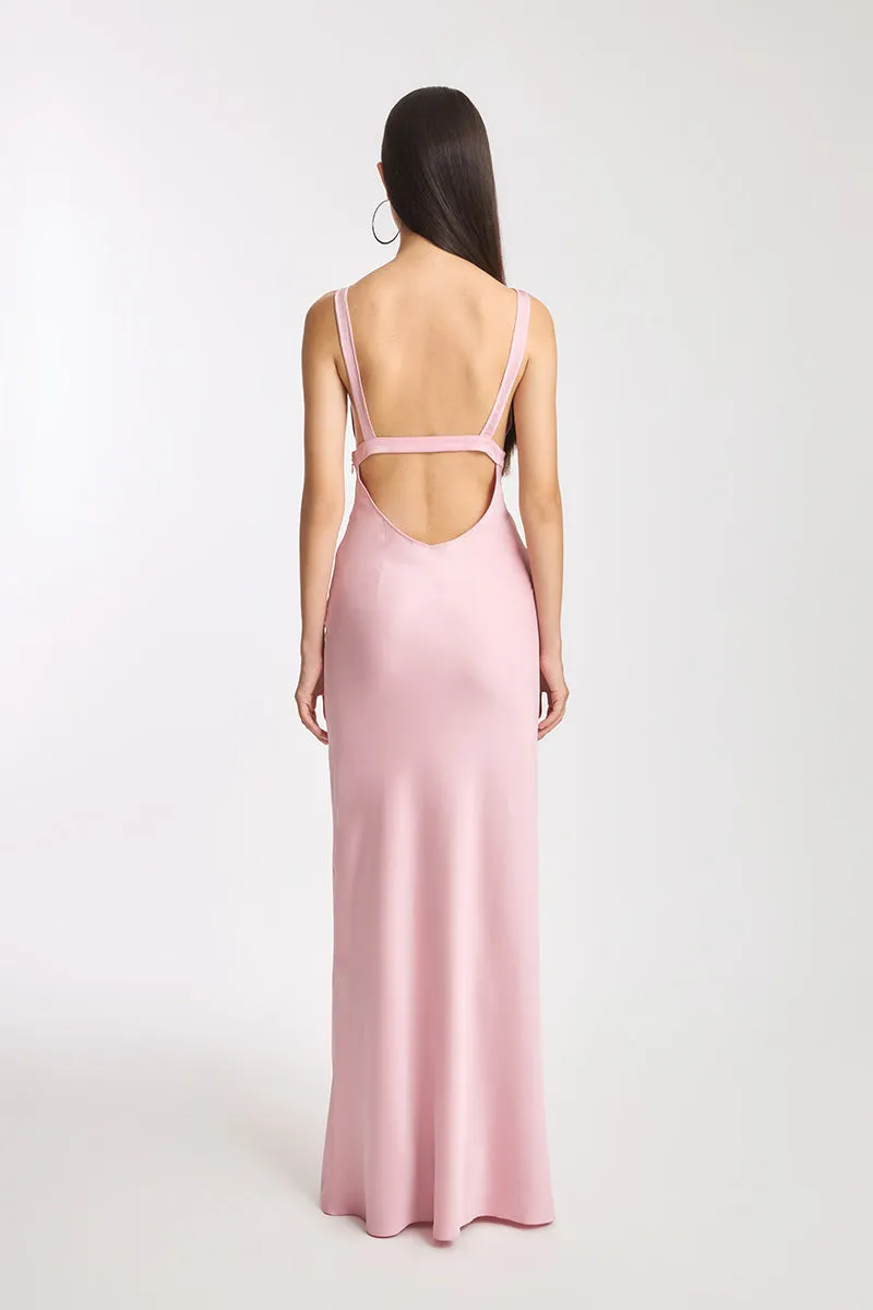 CLASSIC MAXI PINK SLIP DRESS