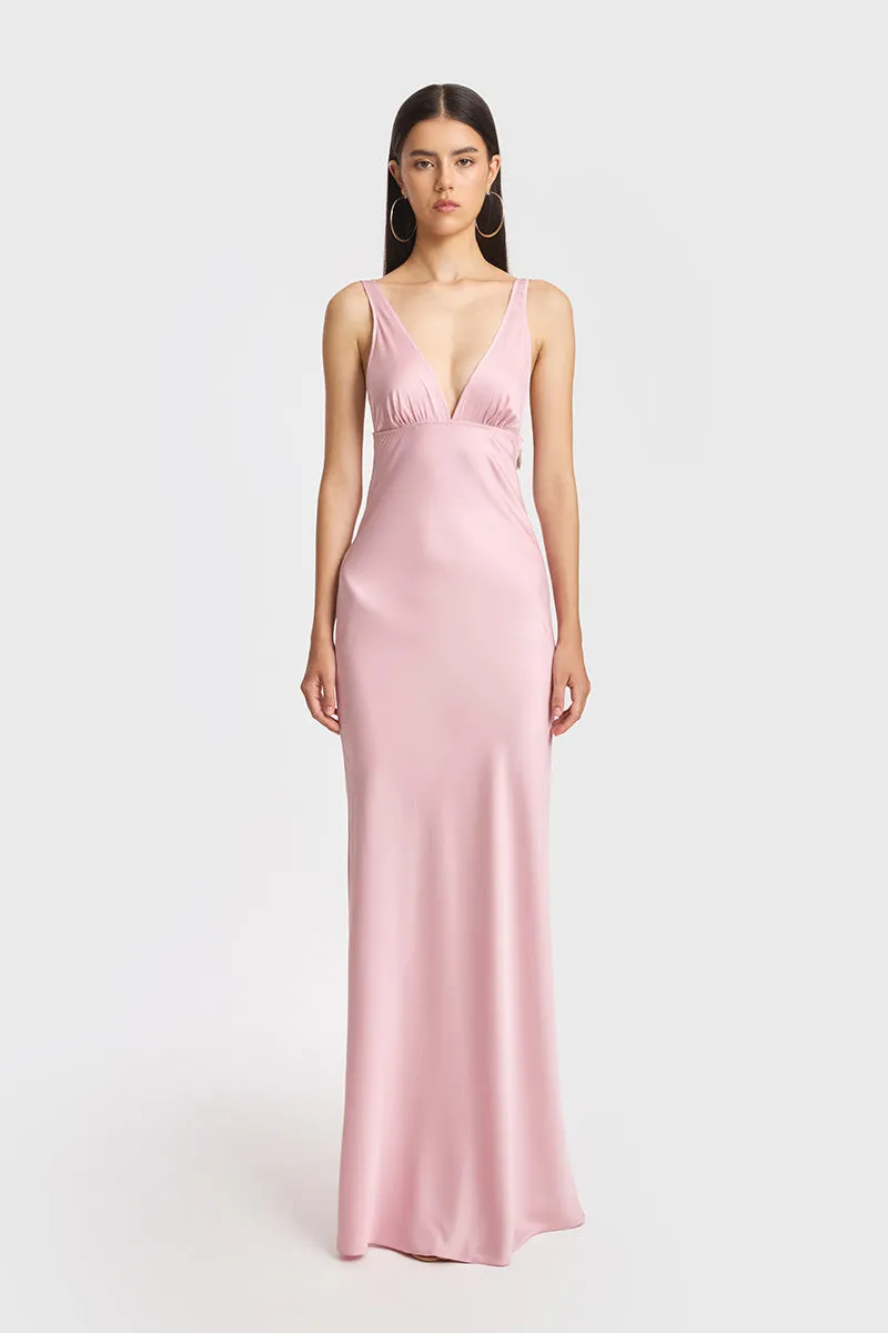 CLASSIC MAXI PINK SLIP DRESS