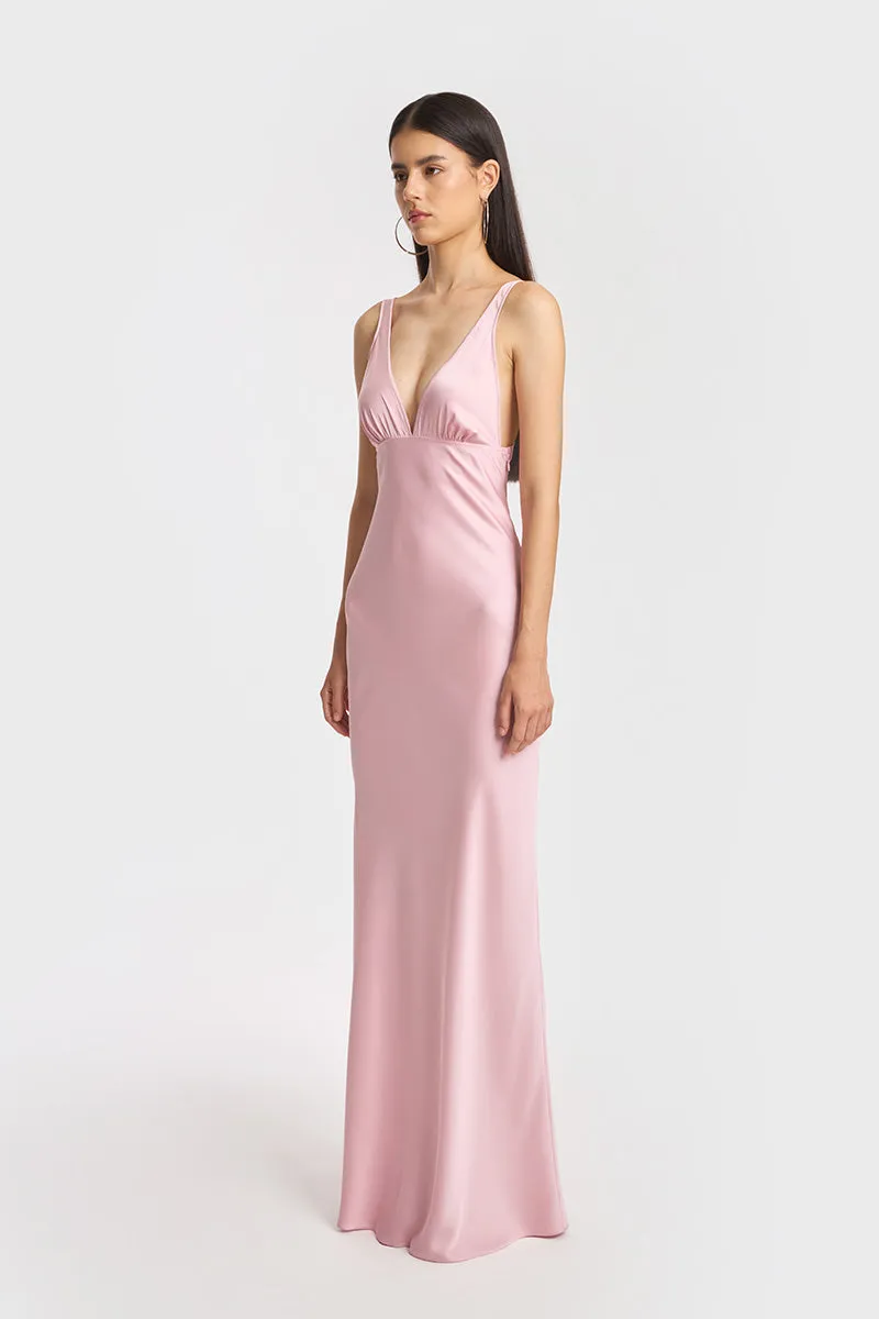 CLASSIC MAXI PINK SLIP DRESS