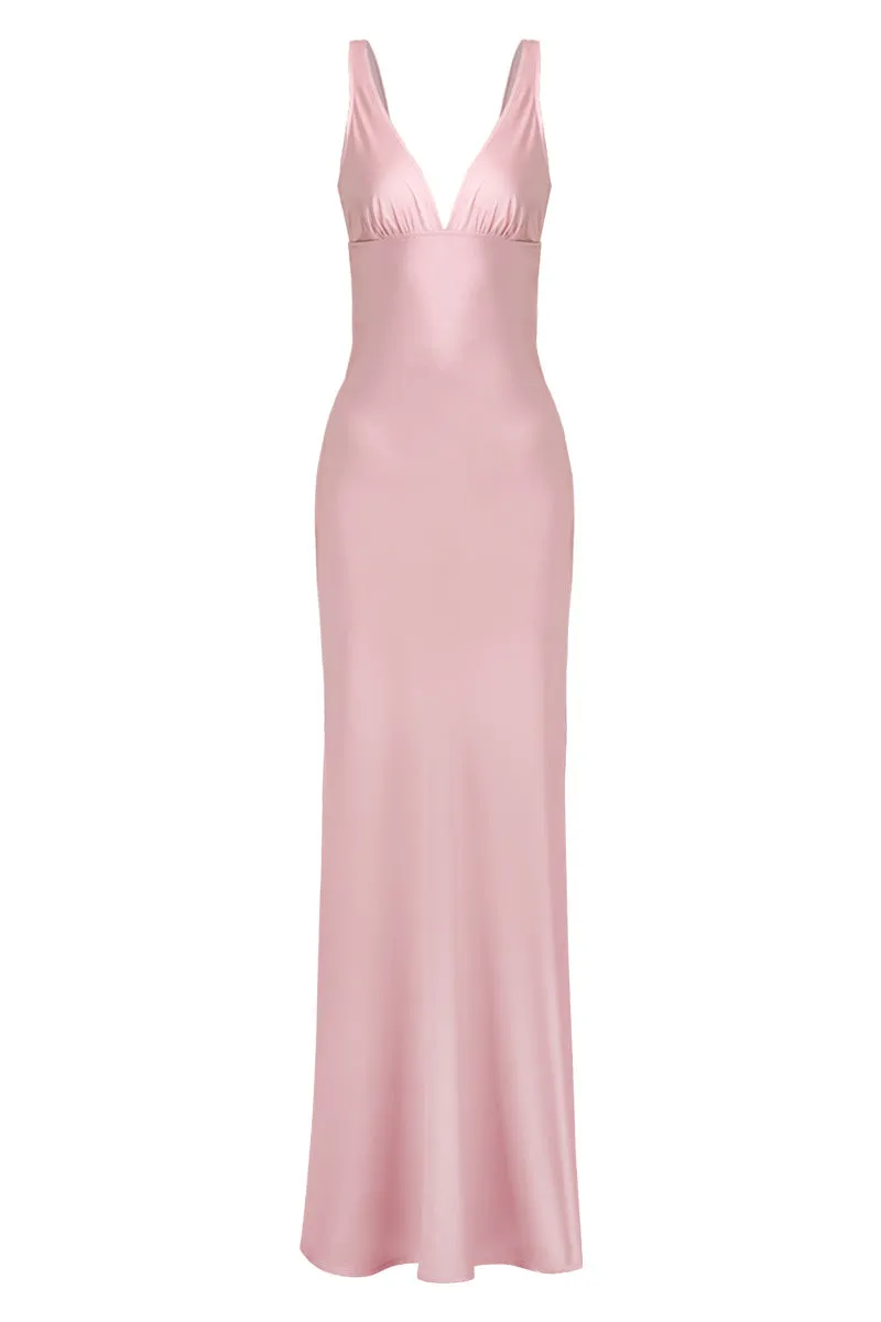 CLASSIC MAXI PINK SLIP DRESS