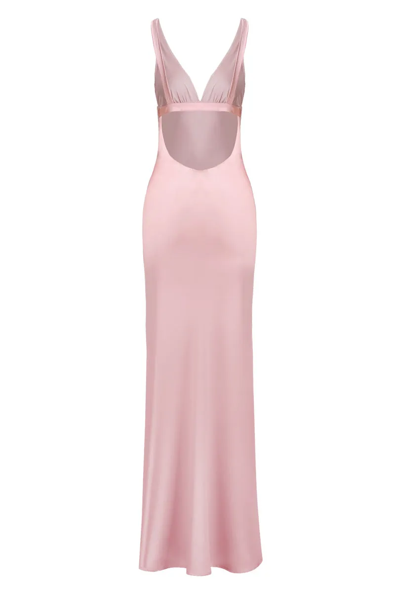 CLASSIC MAXI PINK SLIP DRESS