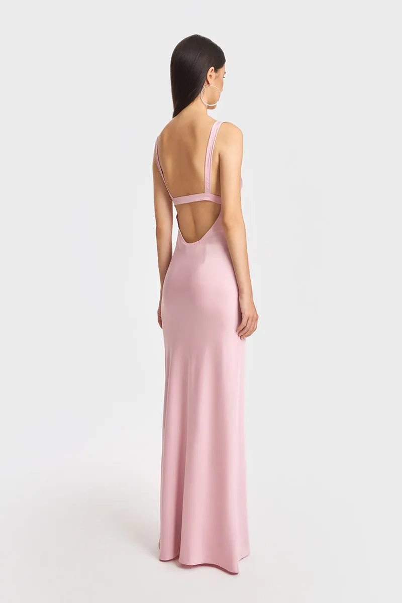 CLASSIC MAXI PINK SLIP DRESS