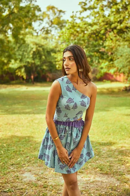 Cold leafy dress in kala cotton