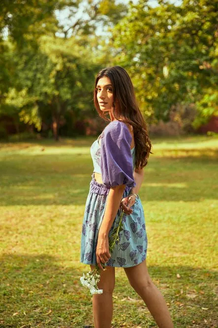 Cold leafy dress in kala cotton