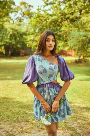 Cold leafy dress in kala cotton