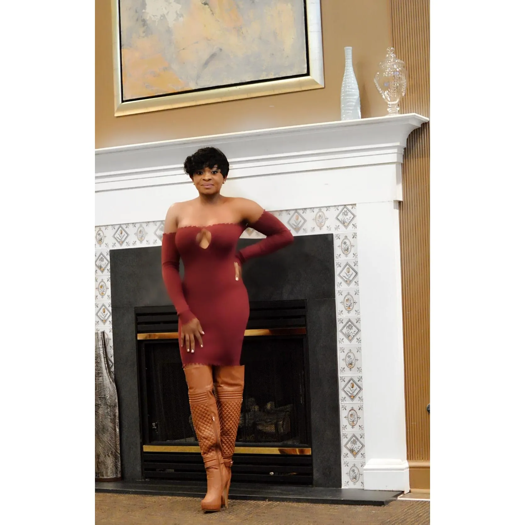 COLD RIDE DRESS-WINE